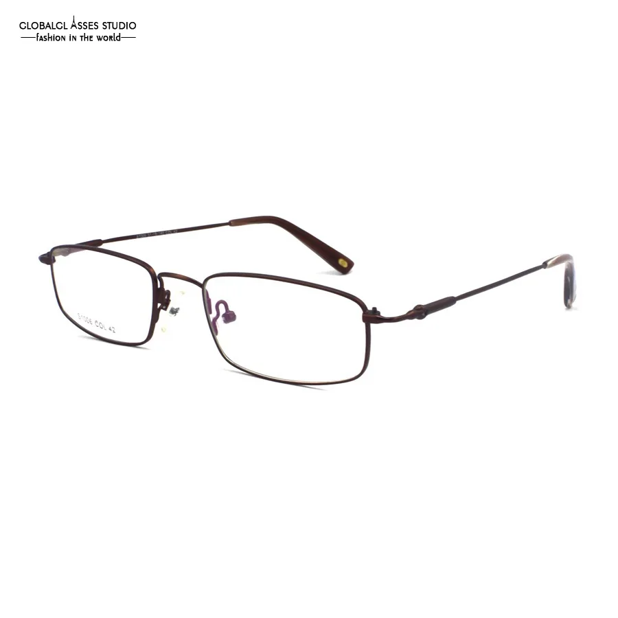 

Vintage Slim Metal Eyeglasses Men Bronze Flexible Memory Frame High Quality Rx Reading Glasses Clean Lens S1006 COL.42