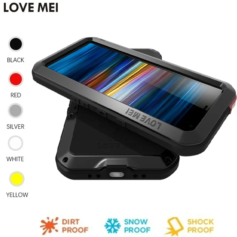 LOVE MEI Powerful Aluminum/Metal Waterproof Shockproof Cover Case For Sony Xperia 1 10 Plus +Gorilla Glass | Мобильные телефоны и