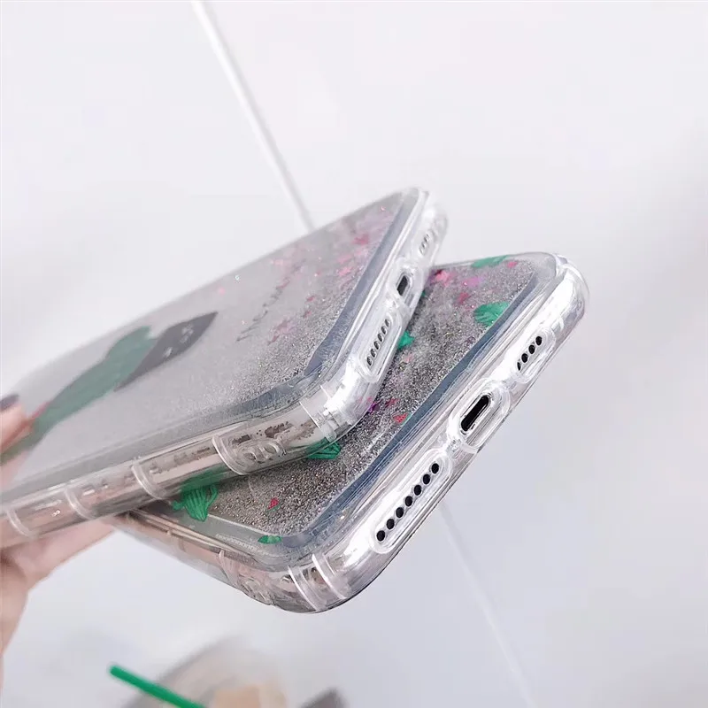 Зыбучий песок чехол для телефона в форме кактуса iphone XS MAX XR X Жесткий пластиковый