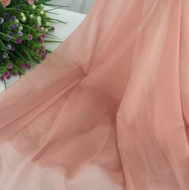 pink 1/2 м ширина 150 см 4 способ стрейч ткань Африканский Tissus для свадебной вечеринки Тюль Handmake платье Блузка Одежда тканевые материалы - Цвет: pink