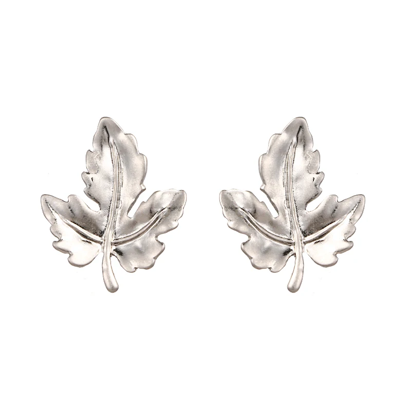 Yhpup Small Zinc Alloy Leaf Stud Earrings Charms Golden Statement Fashion Stylish Pendientes Mujer Moda 2019 Wedding | Украшения и