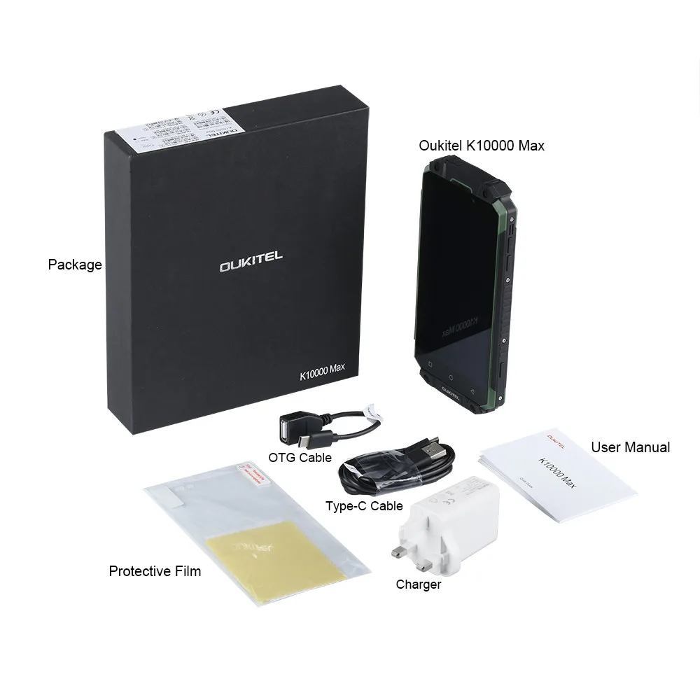 Oukitel k10000 Max IP68 Водонепроницаемый Смартфон Android 7 0 10000 mAh MTK6753 Octa Core 5 "3g Оперативная