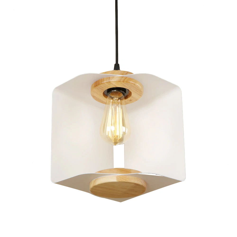 Кантри ретро квадратный железный подвесной светильник LED E27 Современная