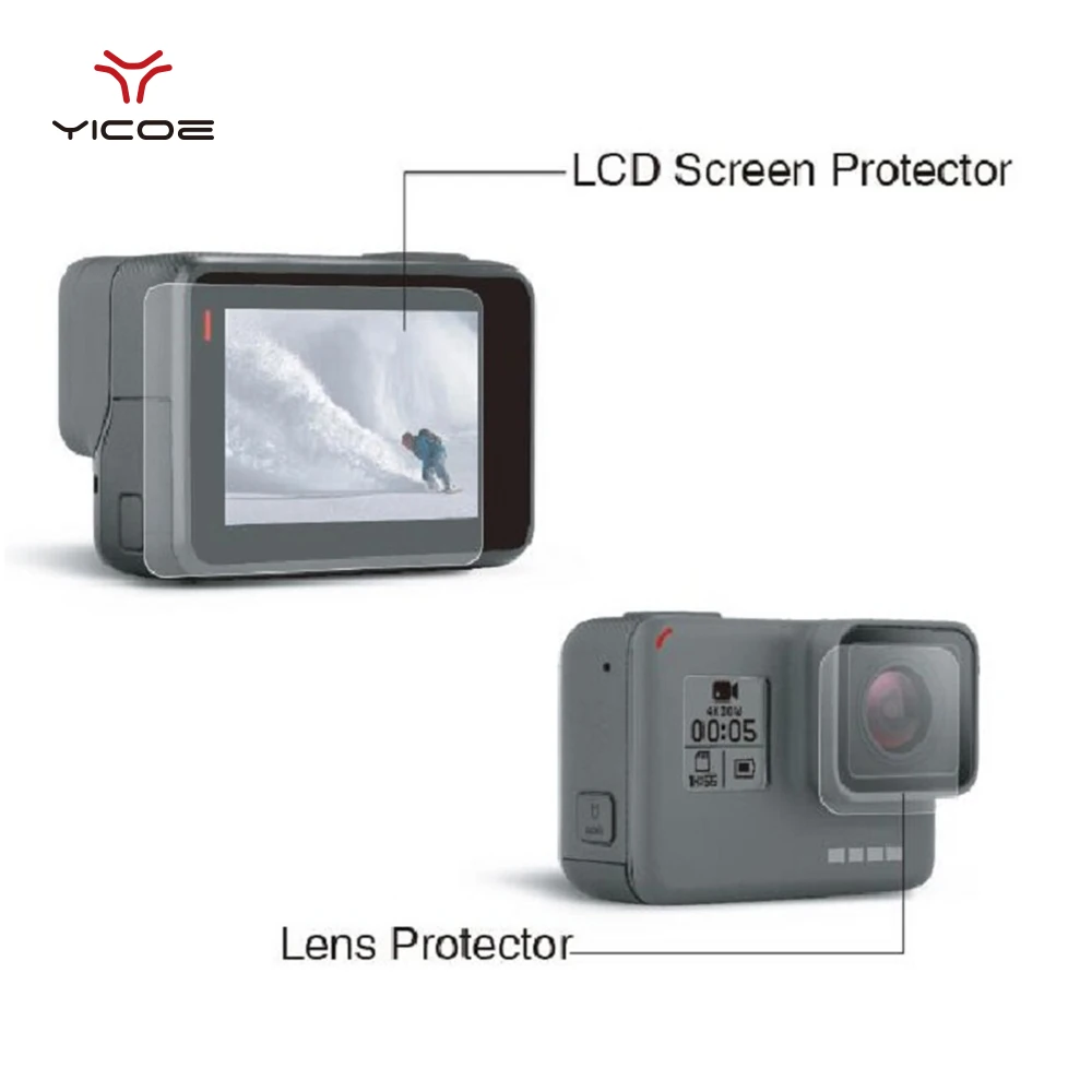 Ultra Clear ЖК Экран Крышка Защищает Объектив Протектор для GoPro Hero 5 Go pro 4 К Спорта Экшн