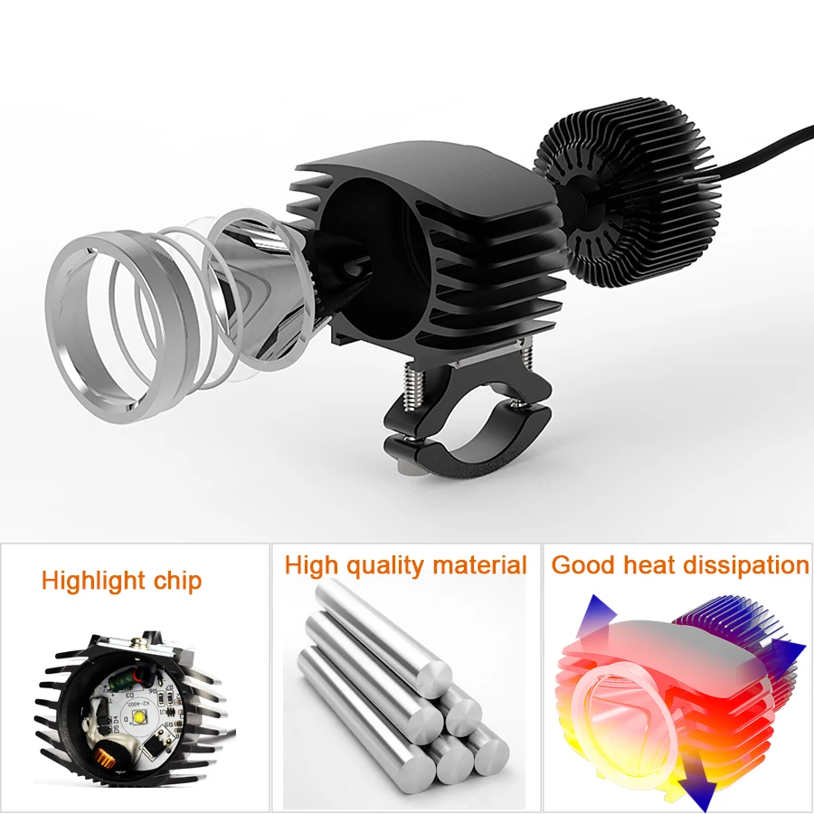 SAARMAT 2 шт мотоциклетные фары для мотокросса led 6000k белый 2700LM 18W подсветка двигателя