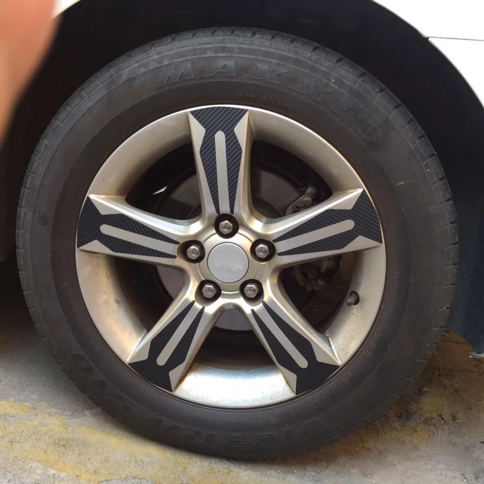 20 шт. забавные наклейки втулки на колеса автомобиля из углеродного волокна обод и