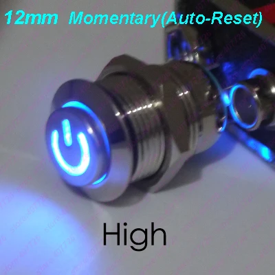 50PCS 12MM Metal Switch With LED 6V/12V/24V Power Start Push Button Momentary Auto Reset Released Indication High Head | Обустройство