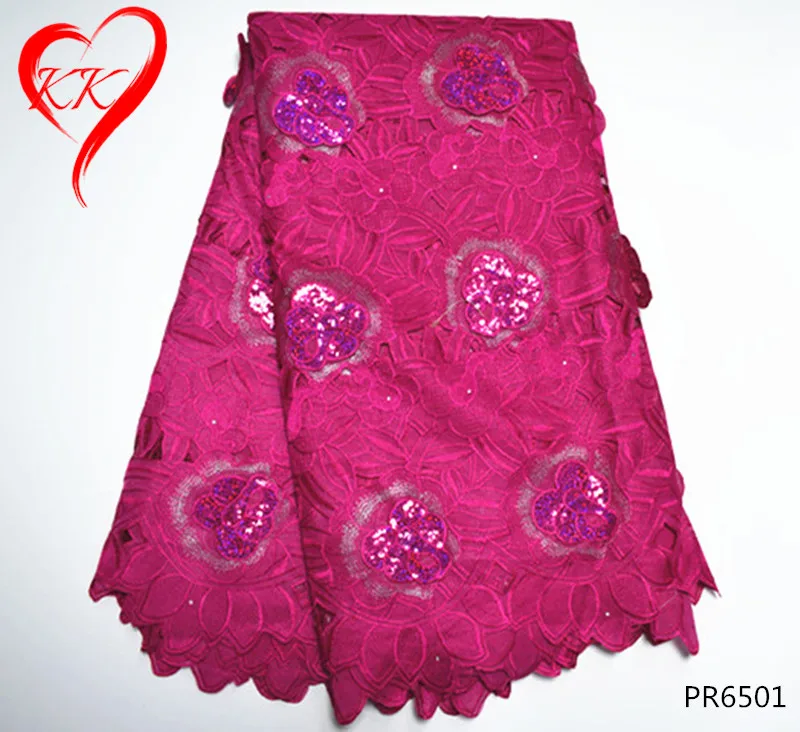 PR65 KK 3D lace fabric applique Swiss voile sequins African dry quality Nigerian wedding cotton | Дом и сад