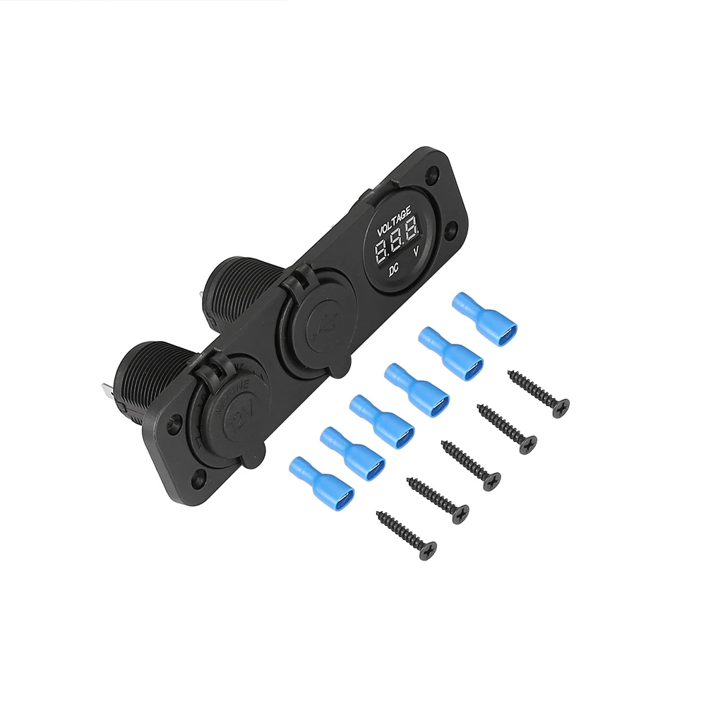 Dual USB Автомобильное Зарядное устройство светодио дный Дисплей вольтметр