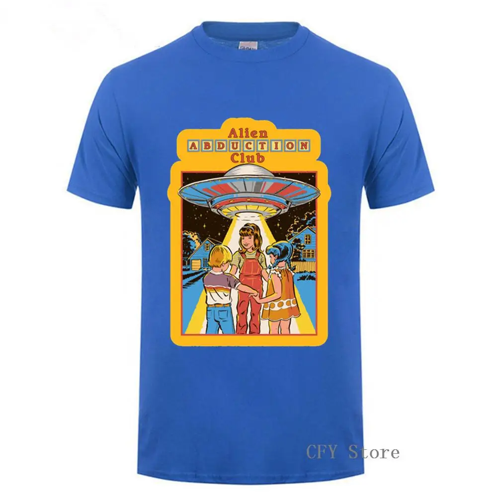 100% Cotton Alien Abduction Club UFO men shirt 2019 Summer High Quality Fashion short sleeve T-shirt | Мужская одежда