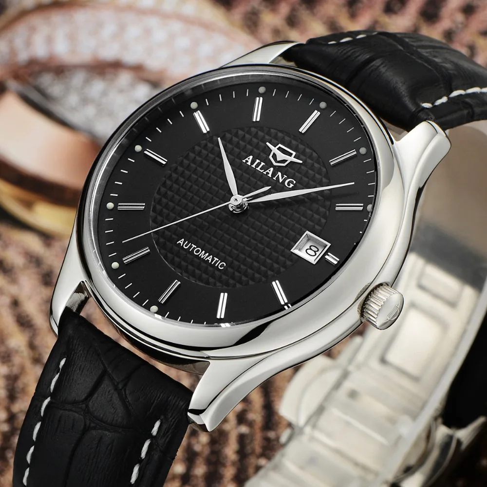 Элегантные кожаные часы AILANG для деловых людей дизайнерские водонепроницаемые