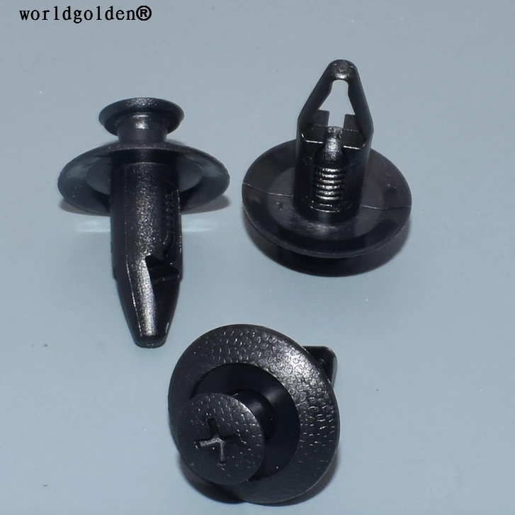 Worldgolden 100 шт Пластиковые крепежи переднего бампера фиксатор для MITSUBISHI MU001220 Worldgolden 100 шт Пластиковые крепежи переднего бампера фиксатор для MITSUBISHI MU001220