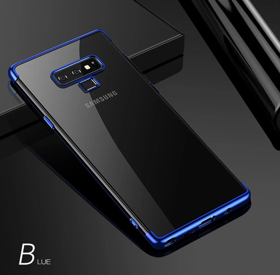 ITEUU ТПУ прозрачный гальванический чехол для телефона samsung Galaxy Note 9 Чехлы мягкая прозрачная задняя крышка роскошный