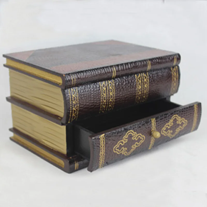 

Home Antique Wooden Book Decorative Storage Box