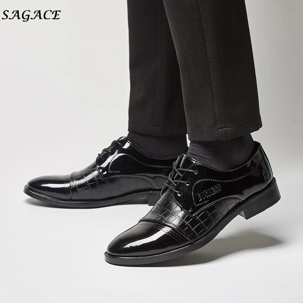 Мужские модельные туфли SAGACE современные классические деловые из крокодиловой