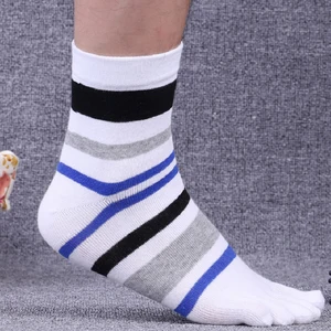 Носки мужские с пятью пальцами, хлопковые деловые повседневные, дышащие, дезодорирующие, до щиколотки