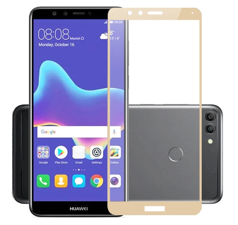 Защитное стекло с полным покрытием для Huawei Y9 2018 FLA-L22 | Мобильные телефоны и