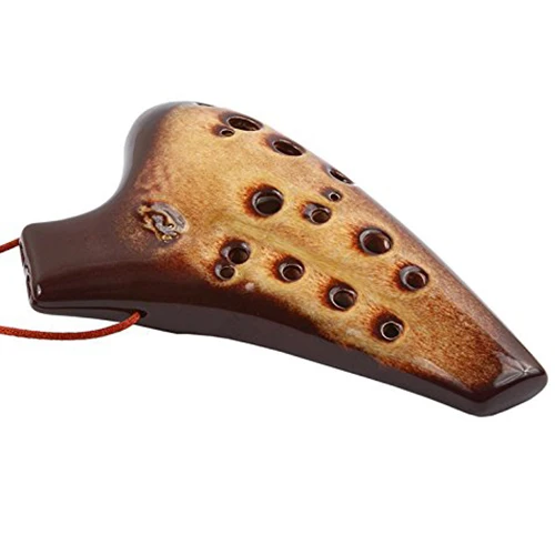 TNG двойные трубы ocarina Alto C Dual(2) отверстия для нарезки 2 октавы мастерские ручной работы Керамические профессиональные музыкальные инструменты - Цвет: Коричневый