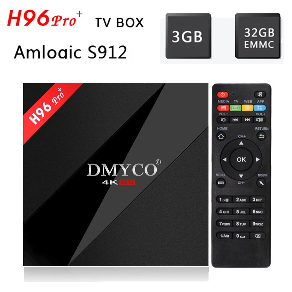 [Натуральная кожа] H96Pro plus Android 7 1 ТВ Box Amlogic S912 64bit Octa Core 3g/32G Wi Fi 2 4G/5 8G BT4.1 H.265 4 K * k UHD media