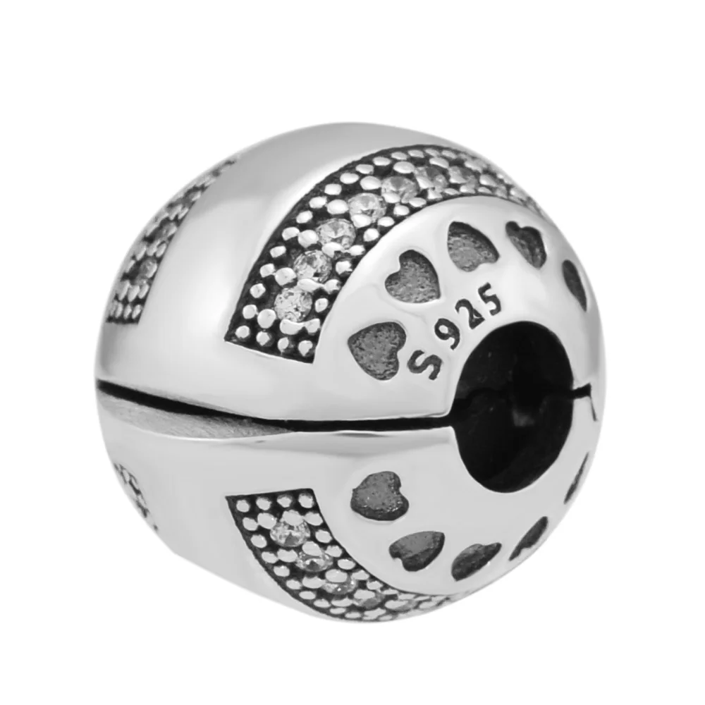 

Fits For CKK Charms Bracelets Signature Hearts Clip Beads 100% 925 Sterling-Silver-Jewelry Free Shipping