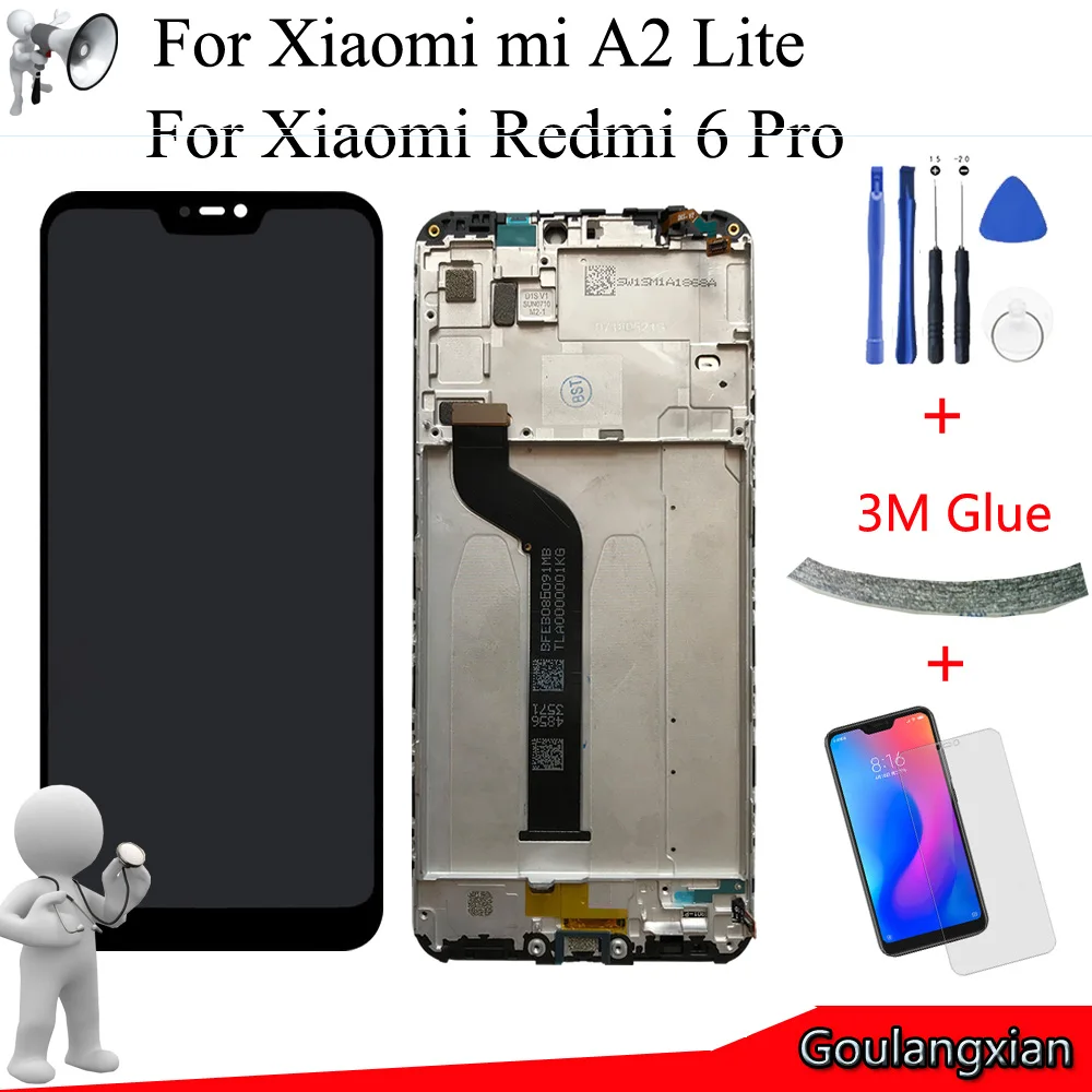 ЖК дисплей с рамкой для Xiaomi Mi A2 Lite 5 84 дюйма дигитайзером сенсорного экрана в сборе