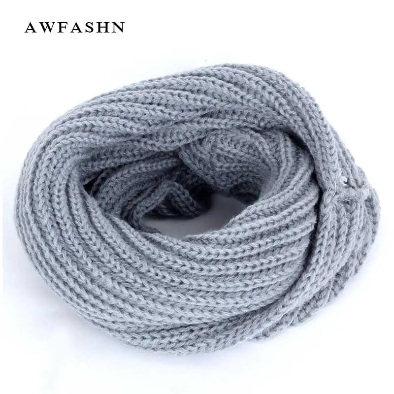 Новинка 2018 года детский однотонный вязаный шарф зимнее модное колье для