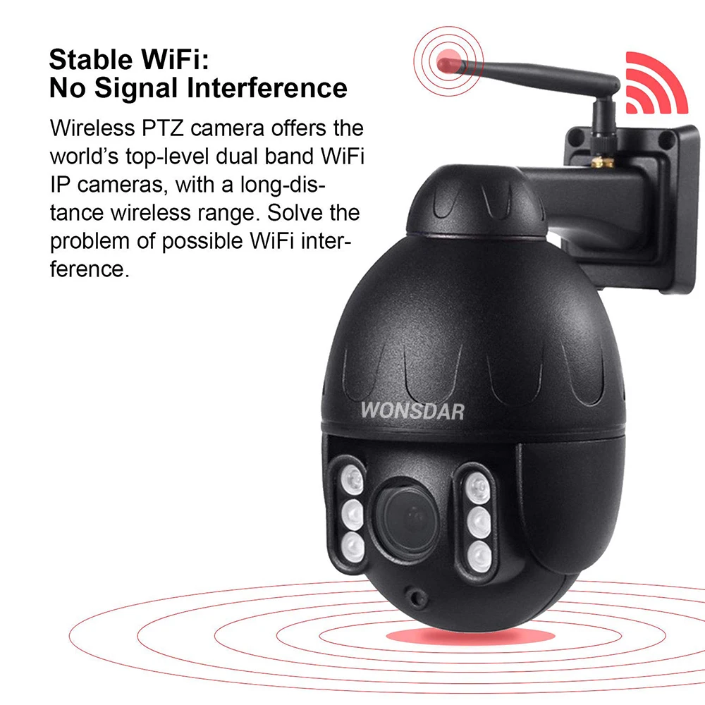 Wonsdar wifi IP камера 1080 P 2MP 5X оптический зум PTZ скорость купол открытый беспроводной CCTV камера безопасности двухстороннее аудио ИК ONVIF