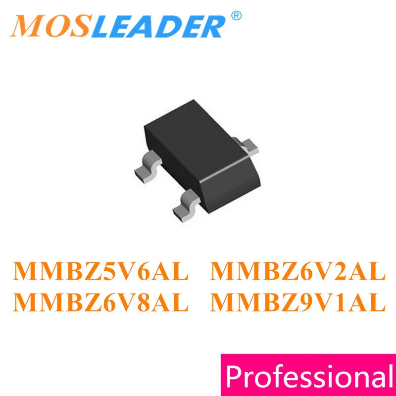 Mosleader 1000 шт. SOT23 MMBZ5V6ALT1G MMBZ6V2ALT1G MMBZ6V8ALT1G mmbz9v1g MMBZ5V6AL mmb6v2val | Электроника