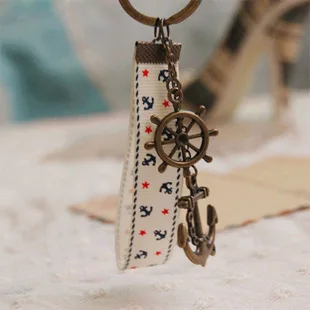 Цепочка для ключей с морским якорем и шнурком K005|key chain|key key chainanchor chain |