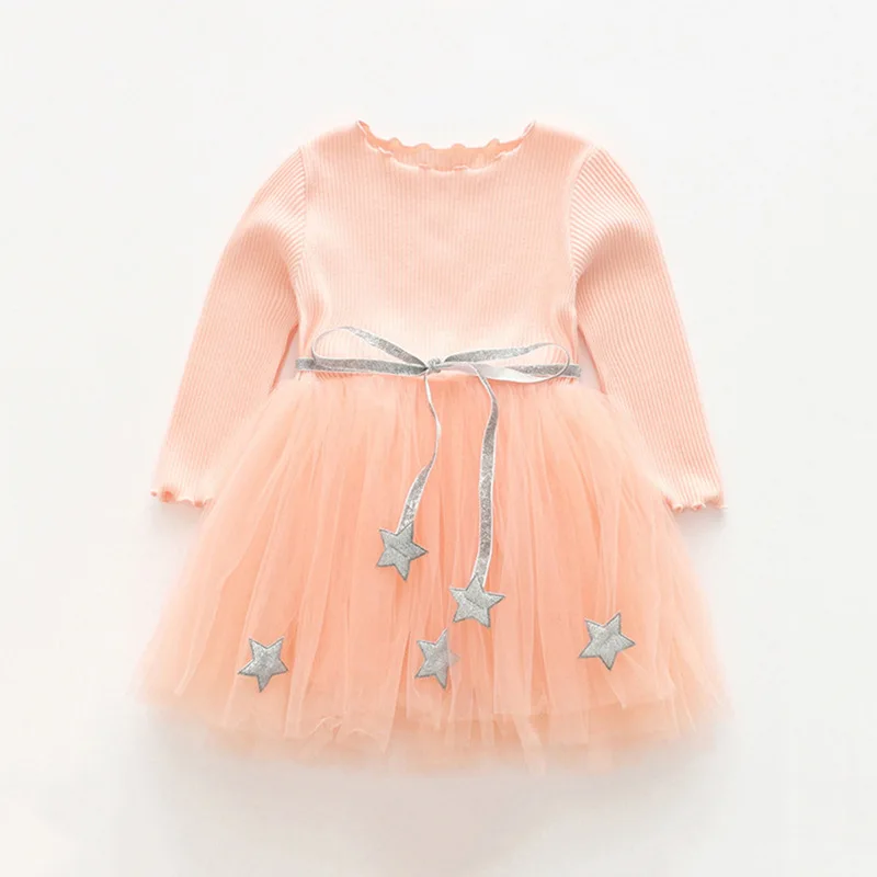 Spring Autumn Long Sleeves Children Girl Clothes Casual Mesh Dress for Girls Mini Tutu Kids Party Wear Clothing | Детская одежда и