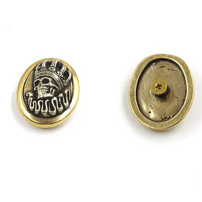 25x30mm 25-31 мм роскошный латунный тисненый череп щит значок Кошелек Пряжка для бумажника поясная сумка джинсы чехол для телефона ошейник для собаки diy аксессуары - Цвет: 25x30mm