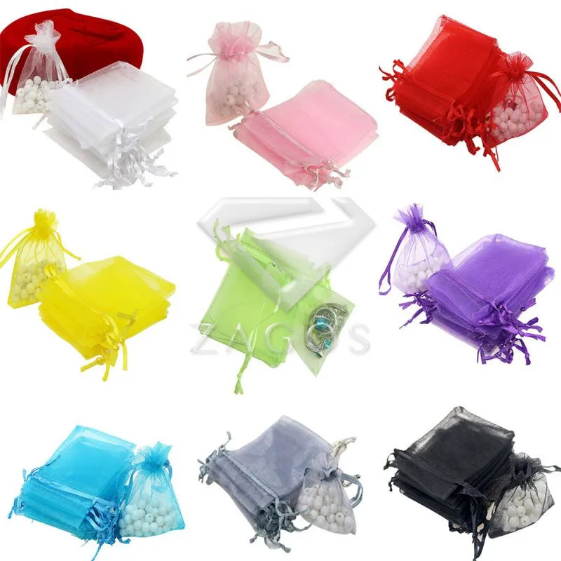 25pcs 9x12cm Bag Organza Rectangle Pouch Bags Gift Wedding Jewellery Reception Party Sweets Favours Wholesale BB0012 |
