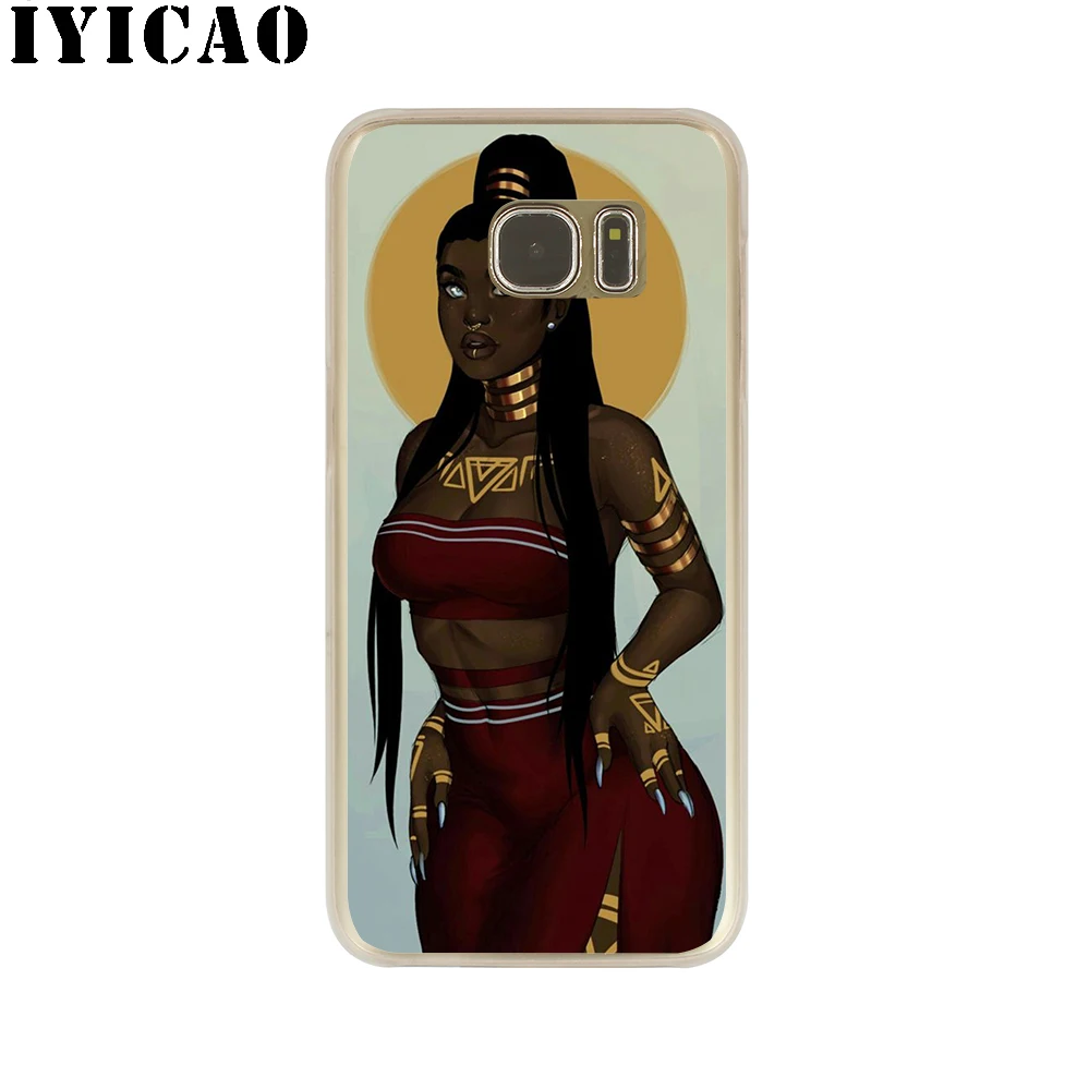 IYICAO Beautiful Afro Girls Black Hard Case for Samsung Galaxy S10e S10 S9 S8 Plus S6 S7 Edge Cover Note 9 8 10 | Мобильные телефоны