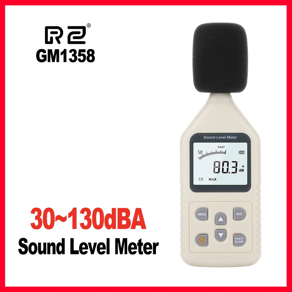 Новый цифровой измеритель уровня звука шума в децибелах ЖК дисплей A/C