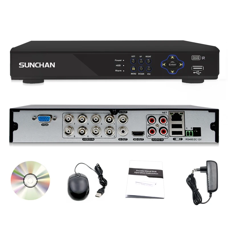 SUNCHAN CCTV DVR 8 канальный 2MP H.264 1080P AHD NVR 8ch цифровой видео рекордер HDMI выход с 1 ТБ - Фото №1