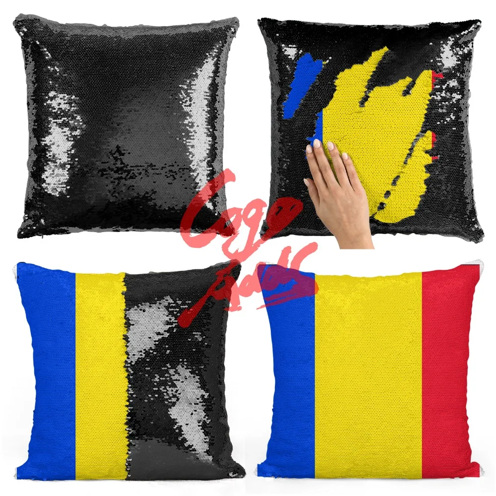 Румыния Декоративные диванные подушки Реверсивный Русалка блесток Подушка