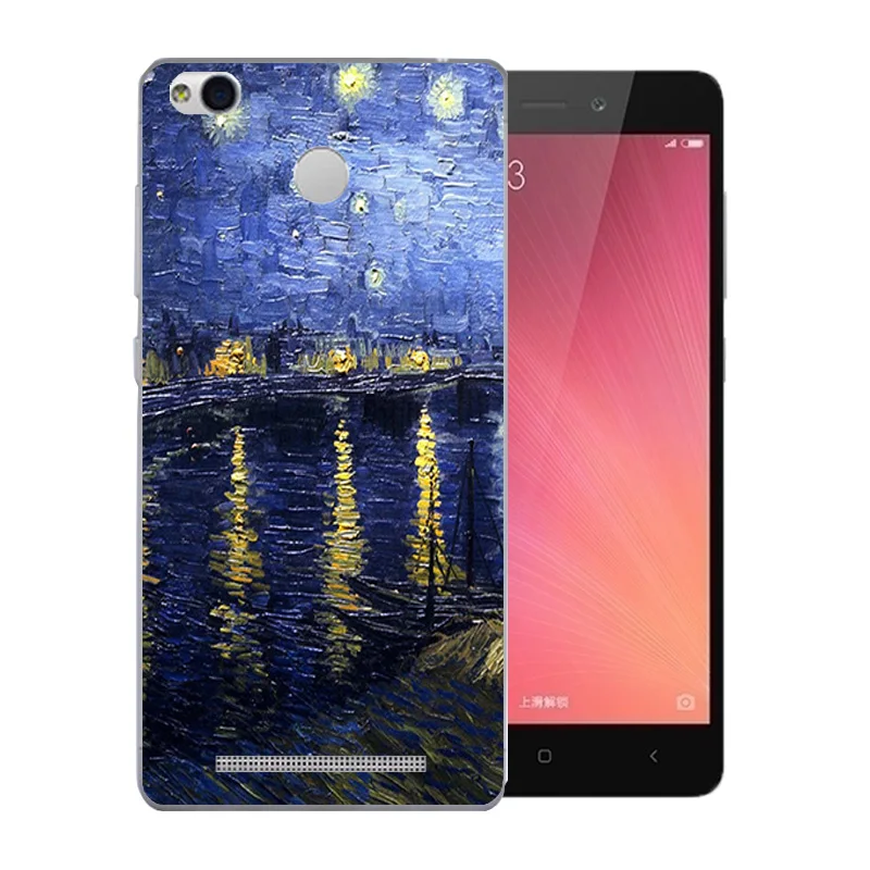 For Xiaomi Redmi 3 Pro Case 3S S Van Gogh Pattern Soft Silicon Back Cover 5.0&quot for Prime Bags |