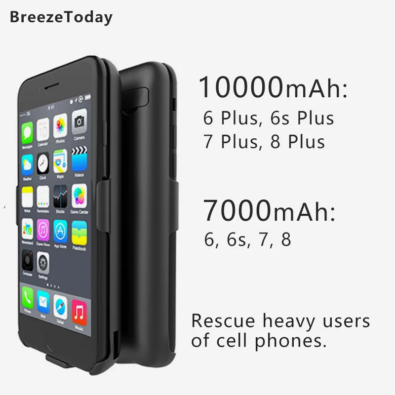 10000 7000 мАч чехол для зарядного устройства для iPhone 6 6plus 6s 6s Plus 7 7plus 8 8plus power Bank чехол для аккумулятора