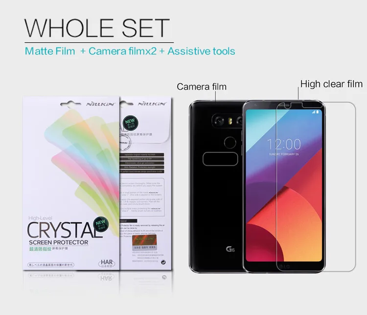 Nillkin матовая HD прозрачная защитная пленка для LG G6 мягкий прозрачный кристалл |