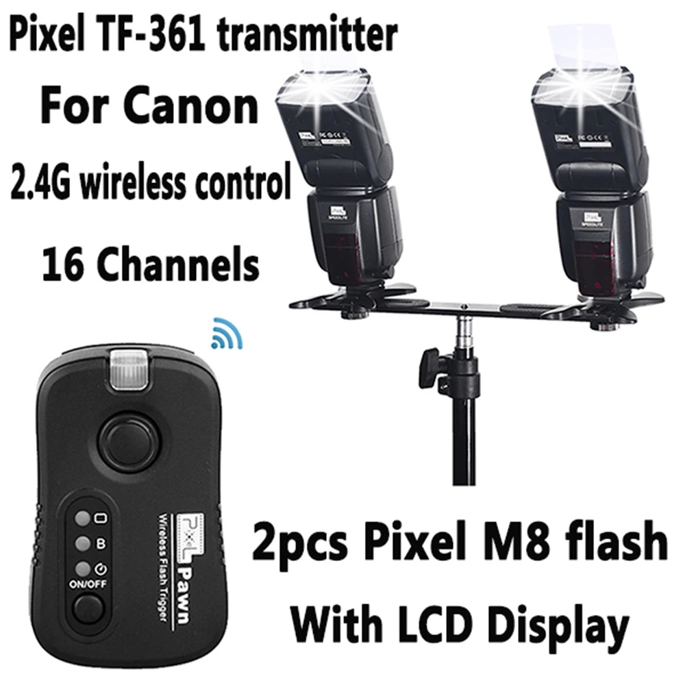 2 шт. PIXEL M8 высокопроизводительная Беспроводная вспышка Speedlite и TF 361 триггерный