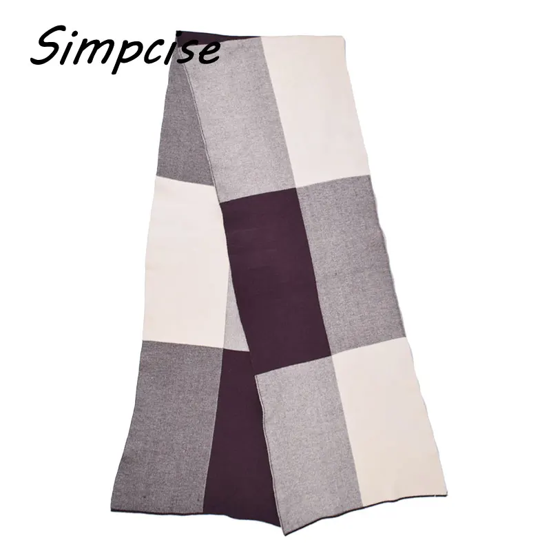 [Simpcise] 2017 Winter Man Plaid Scarf Thick Warm Acrylic Men Scarves soft touch Wraps Elastic A3A18938 |