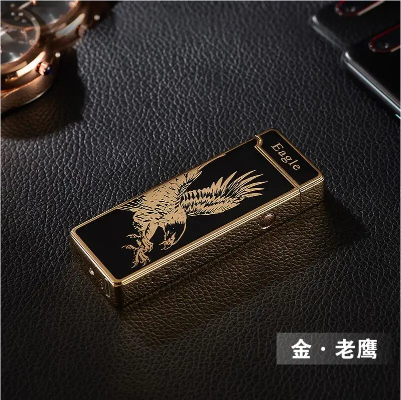 8 Новинка, двойная дуговая зажигалка, ветрозащитная, Электронная, USB, подзарядка, зажигалка для сигарет, курения, сигар, электрическая зажигалка - Цвет: 8