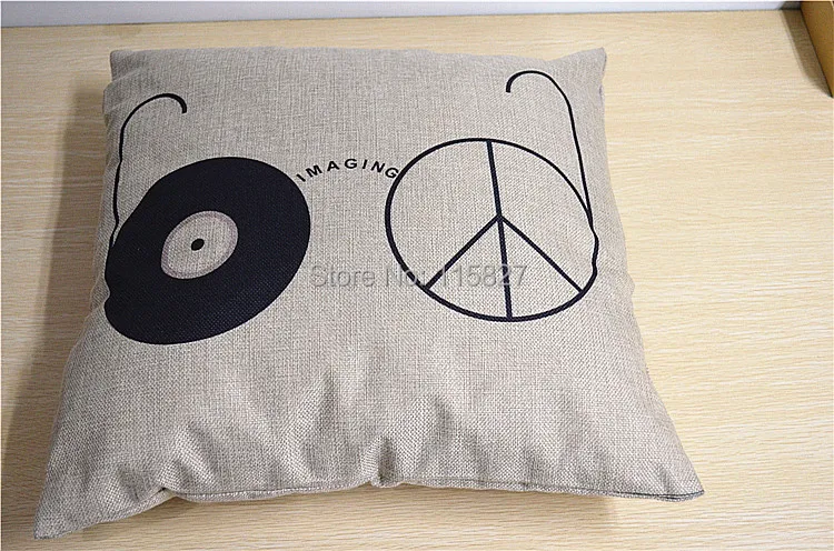 Бесплатная доставка! Легкая изображений рисовать из льна для стула подушки 2