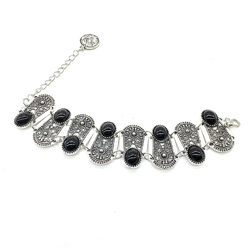 Turkey Stylish Bracelets &amp Bangles Carved Patterns Black Stone Jewelry For Women | Украшения и аксессуары