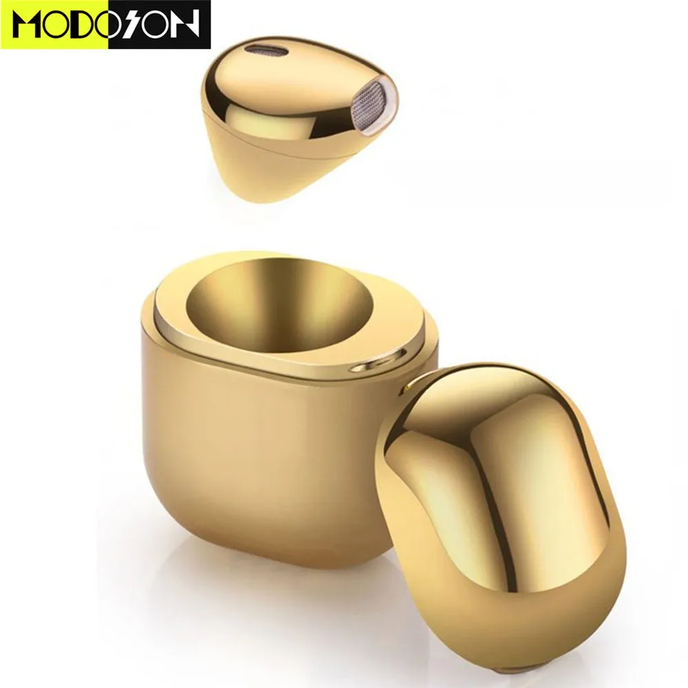 gold Modoson ip8 наушники-вкладыши TWS с Беспроводной Bluetooth гарнитура Портативный наушники мини стерео микрофон зарядное устройство для наушников коробка чехол для ПК телефона Pad - Цвет: gold