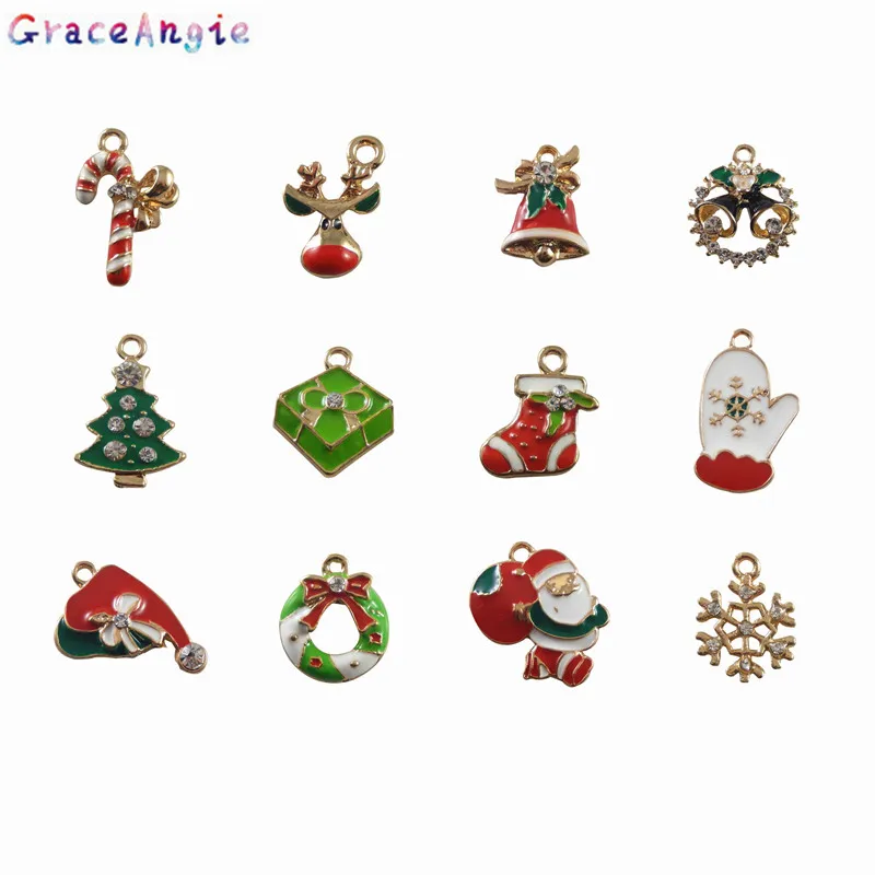 GraceAngie 12 шт рождественские оптовые партии Серебристые Смешанные уникальные