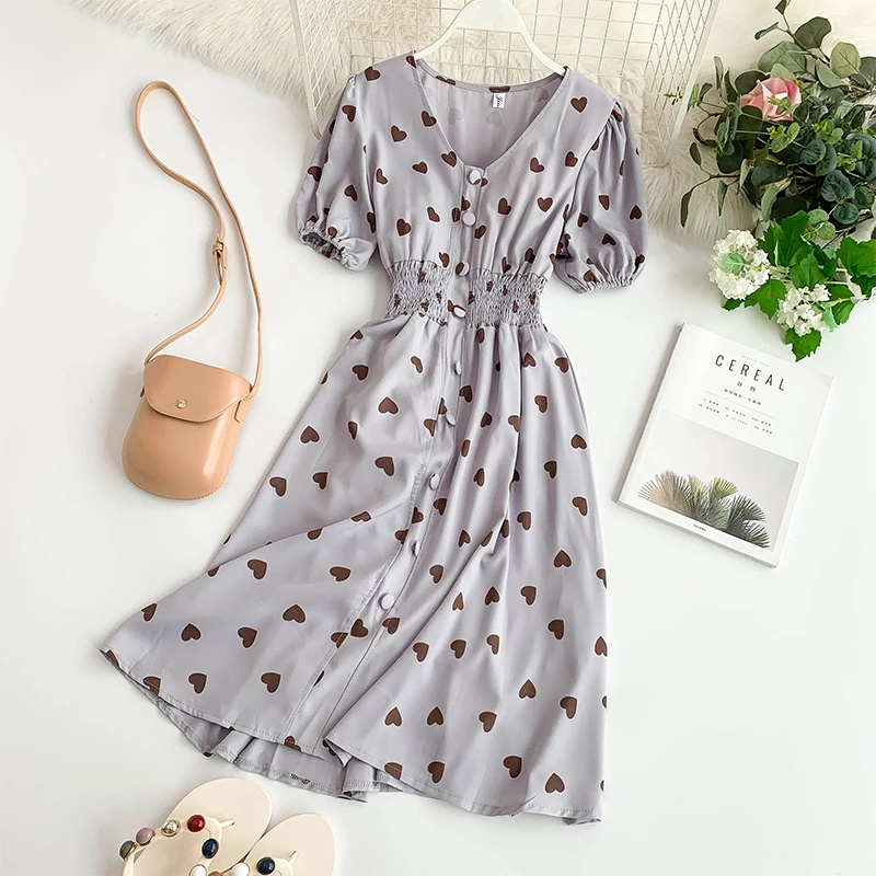 Женское летнее платье в стиле ретро v образный вырез короткий рукав с одной
