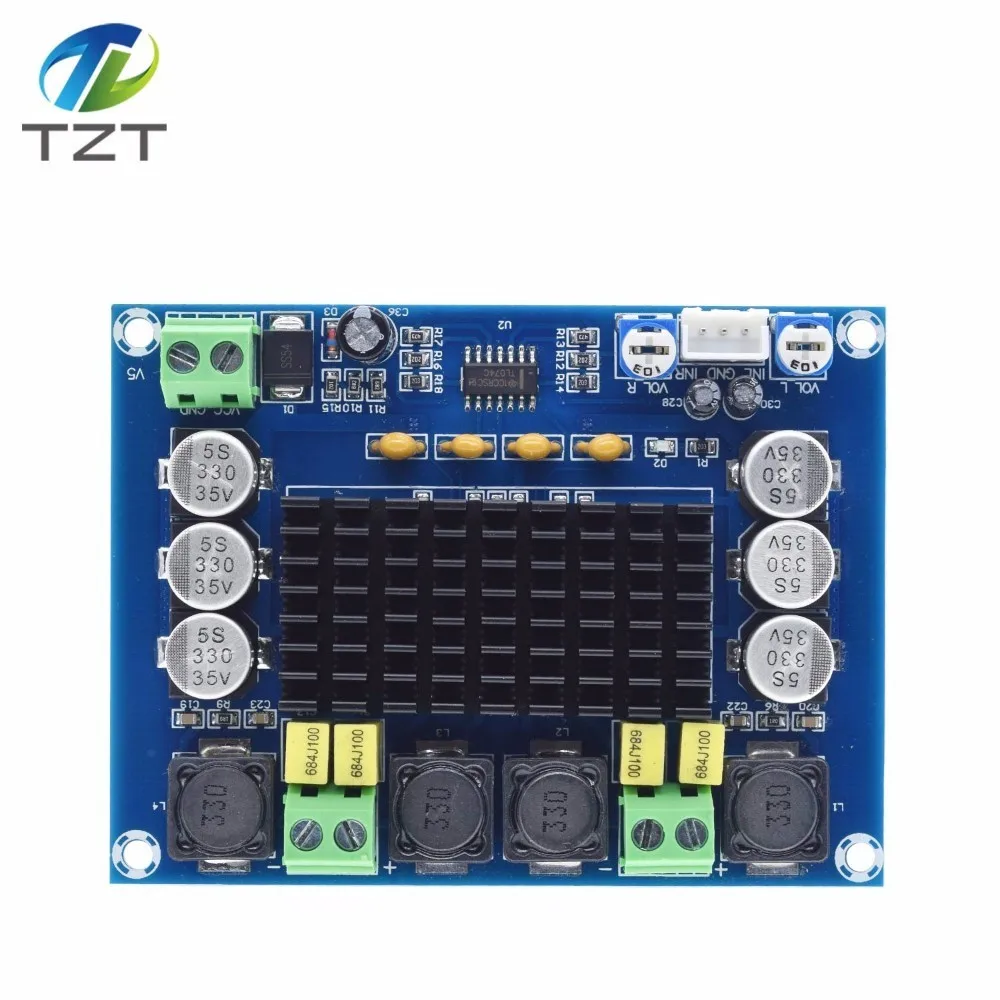 XH-M543 DC12-26V 2*120 Вт двухканальный стерео высокой мощности цифровой аудио усилитель мощности доска TPA3116D2 TPA3116 для Diy Kit