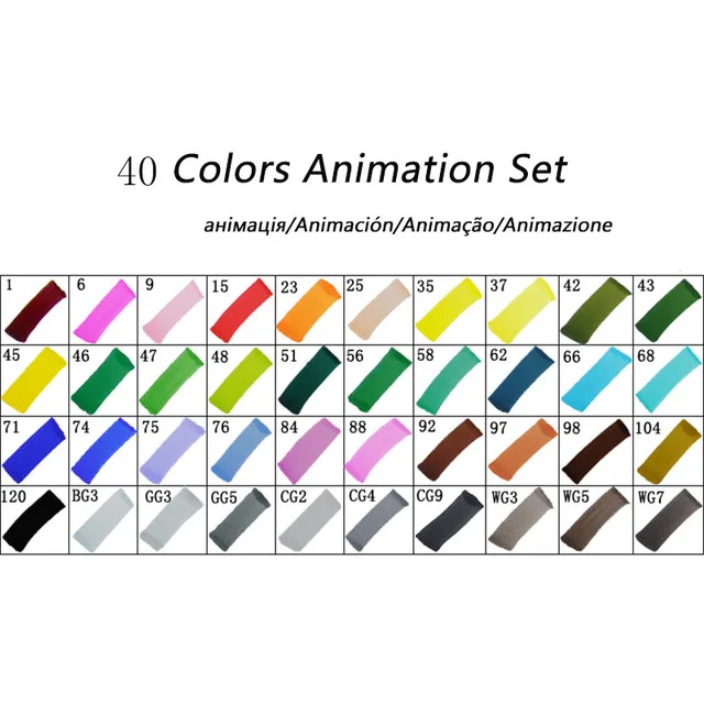 40 Animation set TOUCHNEW 168 цветов Высокое качество художественные Маркеры Набор ручек двойная головка эскиз Маркеры Ручка для рисования маркеры манги комические товары для рукоделия - Цвет: 40 Animation set