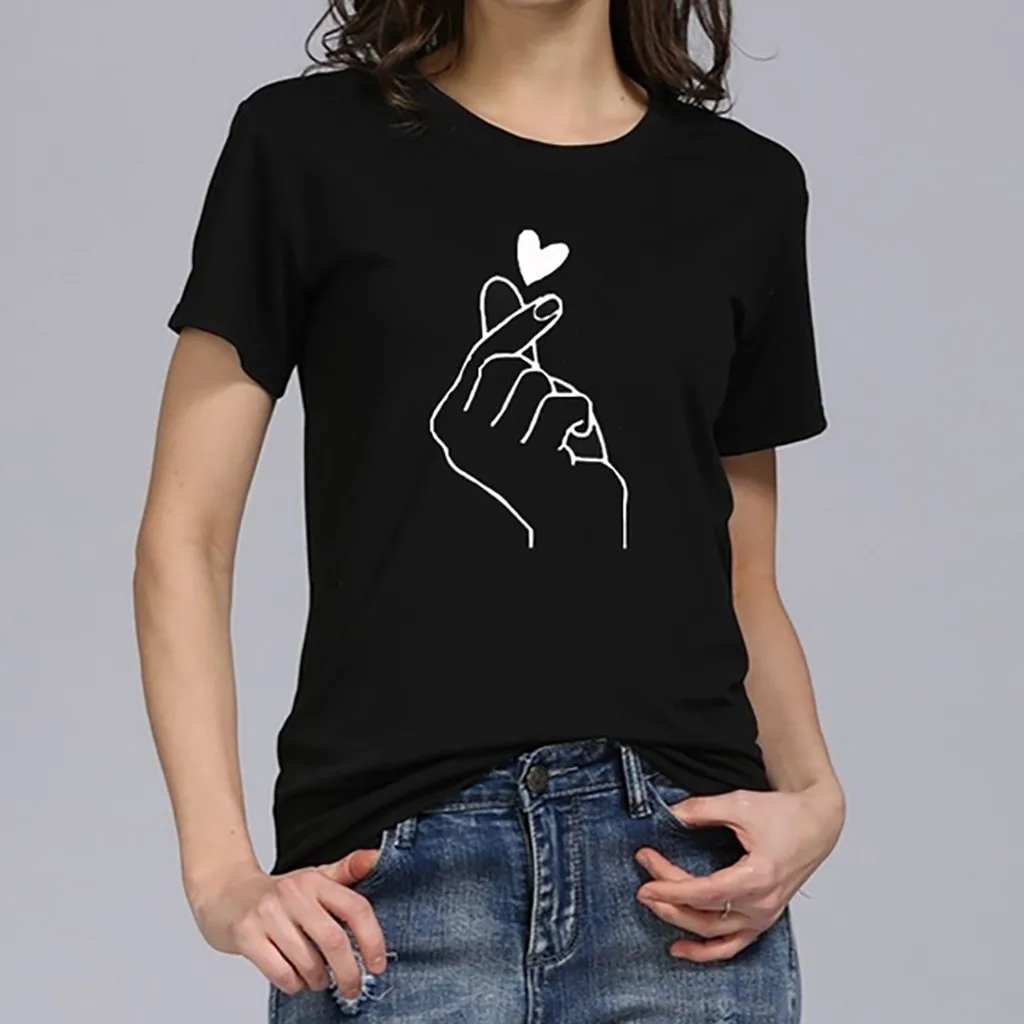 Женская футболка с принтом Повседневная круглым вырезом и коротким рукавом